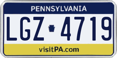 PA license plate LGZ4719