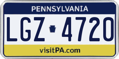 PA license plate LGZ4720