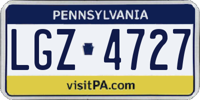 PA license plate LGZ4727