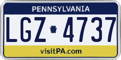 PA license plate LGZ4737