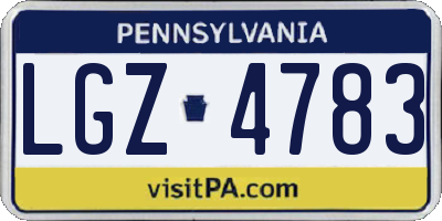 PA license plate LGZ4783