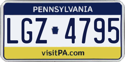 PA license plate LGZ4795