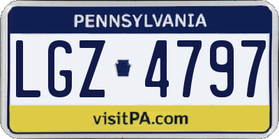 PA license plate LGZ4797