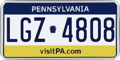 PA license plate LGZ4808