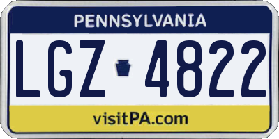 PA license plate LGZ4822