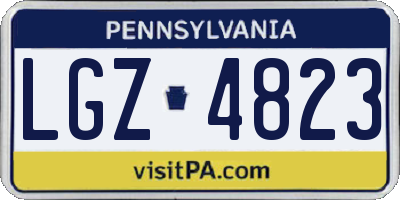 PA license plate LGZ4823