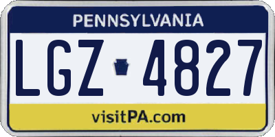 PA license plate LGZ4827