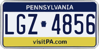 PA license plate LGZ4856