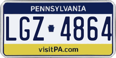 PA license plate LGZ4864