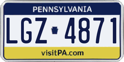 PA license plate LGZ4871