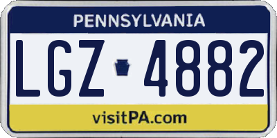 PA license plate LGZ4882
