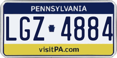 PA license plate LGZ4884