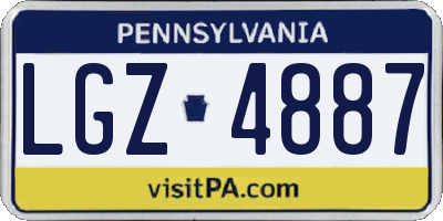 PA license plate LGZ4887