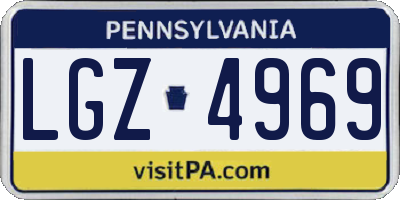 PA license plate LGZ4969