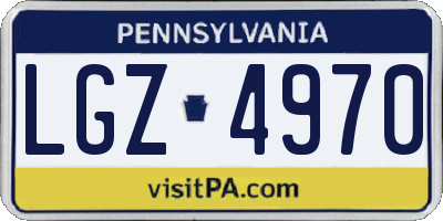 PA license plate LGZ4970