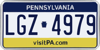 PA license plate LGZ4979
