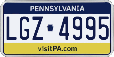 PA license plate LGZ4995