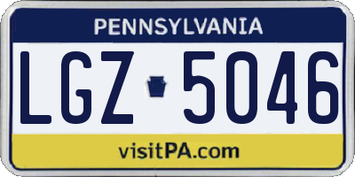PA license plate LGZ5046