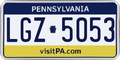 PA license plate LGZ5053