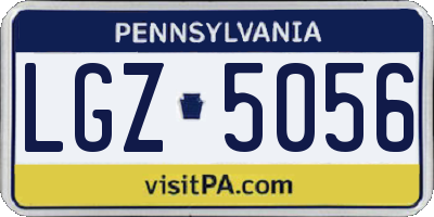 PA license plate LGZ5056