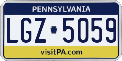 PA license plate LGZ5059