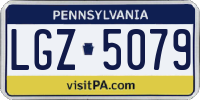PA license plate LGZ5079