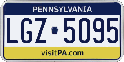 PA license plate LGZ5095