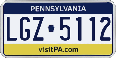 PA license plate LGZ5112