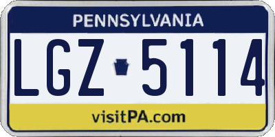 PA license plate LGZ5114