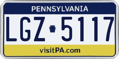 PA license plate LGZ5117
