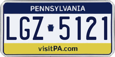 PA license plate LGZ5121