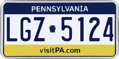 PA license plate LGZ5124