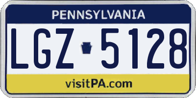 PA license plate LGZ5128