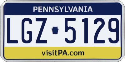 PA license plate LGZ5129