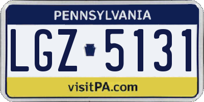 PA license plate LGZ5131
