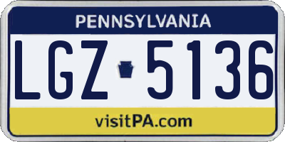 PA license plate LGZ5136
