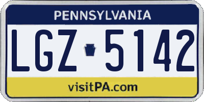 PA license plate LGZ5142