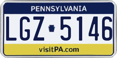 PA license plate LGZ5146