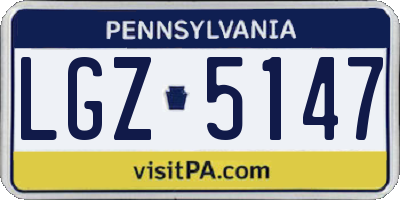 PA license plate LGZ5147