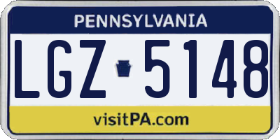PA license plate LGZ5148
