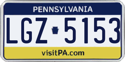 PA license plate LGZ5153