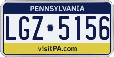 PA license plate LGZ5156