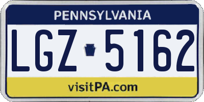 PA license plate LGZ5162
