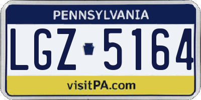 PA license plate LGZ5164