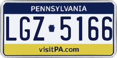 PA license plate LGZ5166