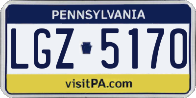 PA license plate LGZ5170