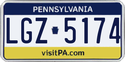 PA license plate LGZ5174