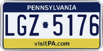 PA license plate LGZ5176
