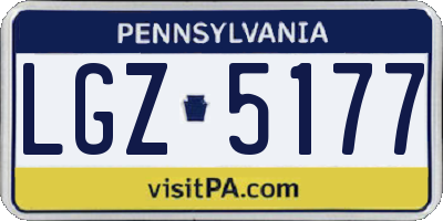 PA license plate LGZ5177