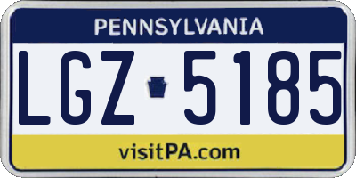 PA license plate LGZ5185